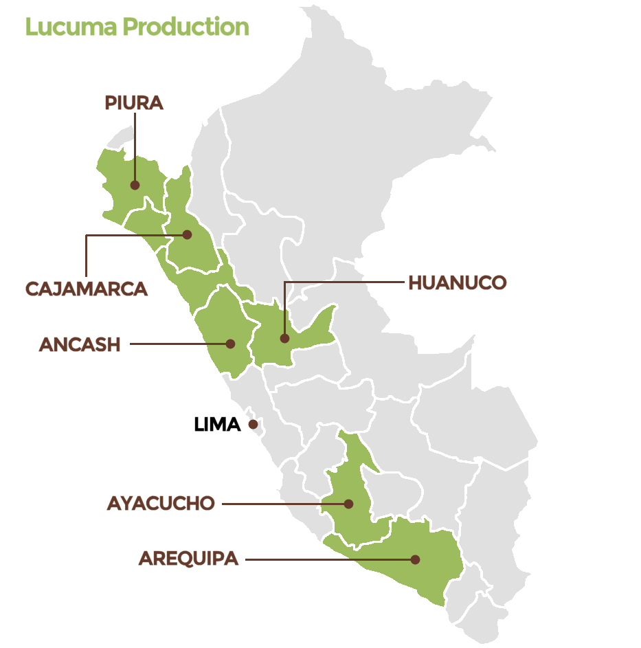 OrganicCrops Lucuma fruit production locations in Peru